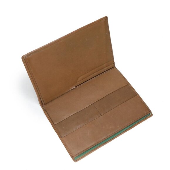 Vintage Leather Passport Travel Wallet Brown Lined Vacation Holiday Classic - Picture 1 of 11